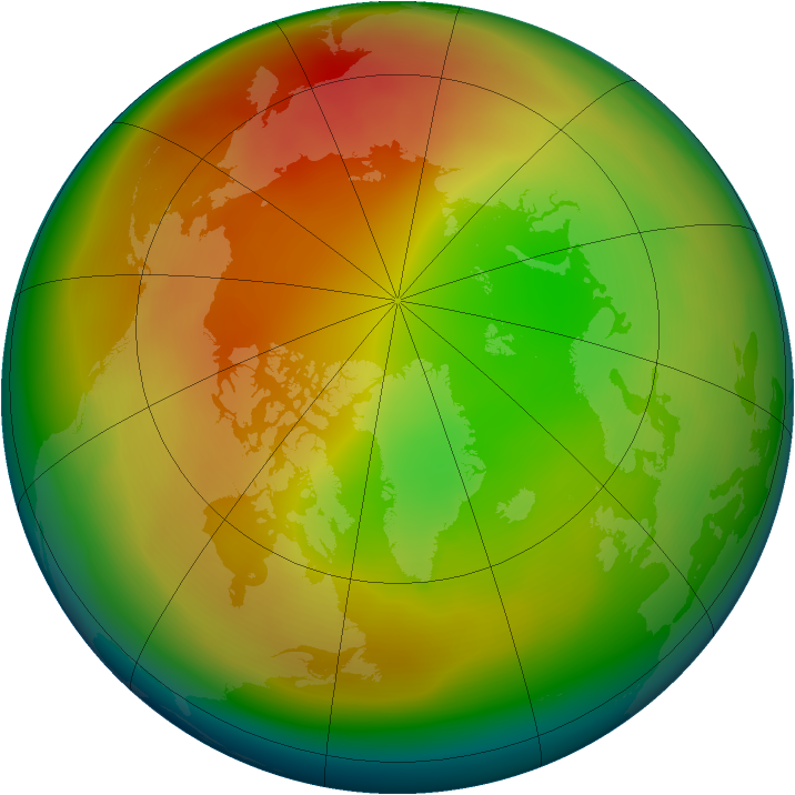 Arctic ozone map for February 2007